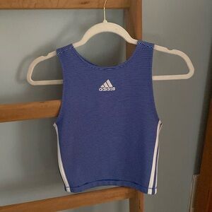 Adidas Blue Striped Athletic Tank, Size Small